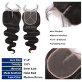 Body Wave Lace Closure (With Baby Hair)